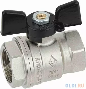 Кран шаровый В/В Ду-25 (1") бабочка черн. Bugatti NEW JERSEY (912)