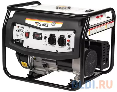 Kranz KR-16-1133 Генератор бензиновый KR3300, 3,3кВт, 230В, 15л, ручной стартер