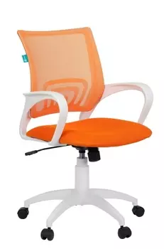 Кресло Бюрократ CH-W695N/OR/TW-96-1 оранжевый сетка/ткань (пластик белый)