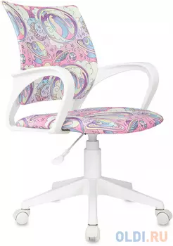 Кресло детское Бюрократ BUROKIDS 1 W мультиколор луна розовая крестов. пластик пластик белый