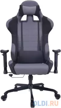 Кресло игровое Бюрократ 771N/GREY-BL две подушки серый с черными вставками крестовина металл