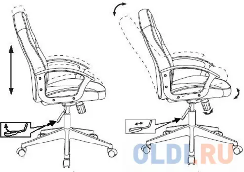 Кресло игровое Бюрократ VIKING-11/BL-BLUE черный/синий искусст.кожа/ткань