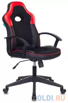 Кресло игровое Бюрократ VIKING-11/BL-RED черный/красный искусст.кожа/ткань