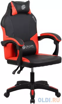 Кресло игровое Оклик Spirit черный/красный сиденье черный/красный искусственная кожа с подголов. крестов. пластик черный
