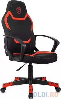 Кресло игровое Zombie 100 черный/красный ткань/эко.кожа крестов. пластик