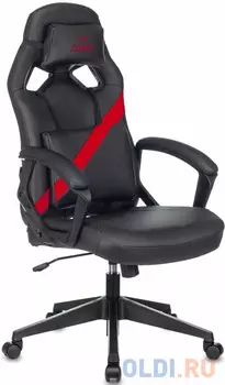 Кресло игровое Zombie Weaver черный/красный ткань/эко.кожа крестов. пластик подст.для ног