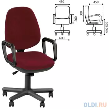 Кресло офисное NOWY STYL "Comfort GTP" 530554 бордовый