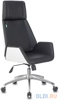 Кресло руководителя Бюрократ _OPTIMUM/WH/BLACK черный искусственная кожа крестовина алюминий (пластик белый)