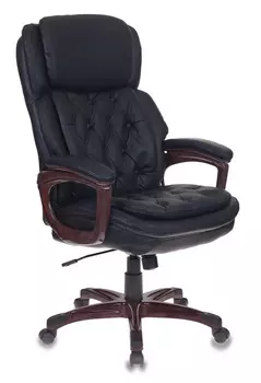 Кресло руководителя Бюрократ T-9918/BLACK черный рец.кожа/кожзам