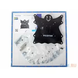 Кронштейн Kromax CASPER-200 Black, для LED/LCD TV 20"-43", max 30 кг, настенный, 0 ст свободы, 21 мм, VESA 200x200 мм