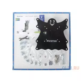 Кронштейн Kromax CASPER-201 black, для LED/LCD TV 15"-40", max 30 кг, 1 ст свободы, наклон +5°-15°, от стены 50 мм, VESA 200x200 мм