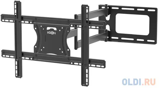 Кронштейн Kron M7L черный для ЖК ТВ 32-70" настенный от стены 65-720мм наклон +10°/-2° поворот 180° VESA 600x400 max 50кг