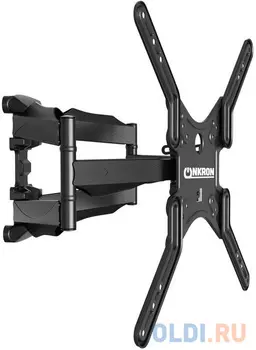 Кронштейн ONKRON/ 37-70" макс 400*400 наклон -2°/+10° поворот 140? Макс нагрузка 36,4кг от стены: 42-452мм, "гармошка", черный