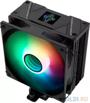 Кулер для процессора Thermalright Assassin Spirit 120 Vision Black ARGB, высота 154 мм, 1500 об/мин, 26 дБА, PWM, черный, ARGB подсветка, ЖК экран