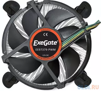 Кулер Exegate EX283279RUS ExeGate EE97379-PWM, Al, S1150/1151/1155/1156, TDP 65W, Hydro bearing, 4pin, 23.5db, BOX
