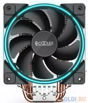 Кулер PCCooler GI-X5B S775/115X/AM2/AM3/AM4 (24 шт/кор, TDP 160W, вент-р 120мм с PWM, Blue LED FAN, 5 тепловых трубок 6мм, 1000-1800RPM, 26.5dBa)