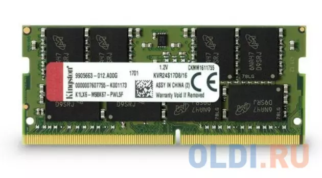 Оперативная память Kingston KVR24S17D8/16 SO-DIMM 16Gb DDR4 2400MHz