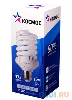 Лампа энергосберегающая КОСМОС 35Ватт 4000К Е27 Т3