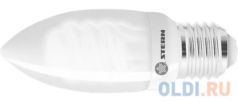 Лампа компактная люминесцентная свечка, 9W, 2700K, E27, 8000ч.// Stern