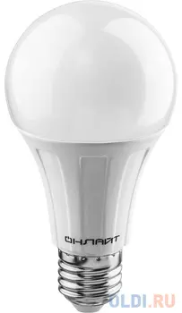 ЛАМПА СВЕТОДИОДНАЯ (LED) "ОНЛАЙТ" A60 ГРУША 12W 4000 К E27, ХОЛ. СВЕТ (10/100) 71 655