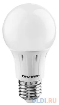 ЛАМПА СВЕТОДИОДНАЯ (LED) "ОНЛАЙТ" A60 ГРУША 15W 4000 К E27, ХОЛ. СВЕТ (10/100) 61 150