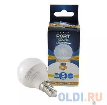 ЛАМПА СВЕТОДИОДНАЯ (LED) "PORT" C37 СВЕЧА 05W 4200 К E27, МАТОВ., ХОЛ. СВЕТ (10/100)