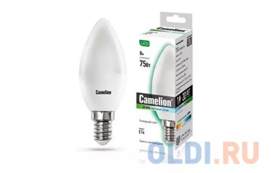 Лампа светодиодная CAMELION LED8-C35/845/E14 8Вт 220в