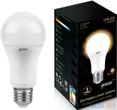Лампа светодиодная груша Gauss 102502112 E27 12W 2700K