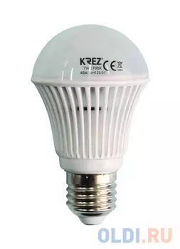 Лампа светодиодная груша KREZ E27 7W 2700K 4BM-WH125-01