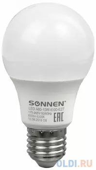 Лампа светодиодная груша Sonnen 453696 E27 10W 4000K
