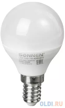 Лампа светодиодная шар Sonnen 453706 E14 7W 4000K