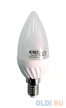 Лампа светодиодная свеча KREZ E14 5W 2700K 4CM-WH224-02