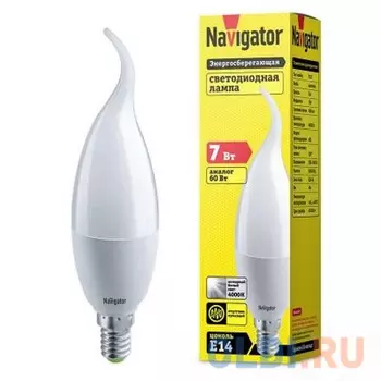 Лампа светодиодная свеча на ветру Navigator NLL-FC37-7-230-2.7K-E14-FR (94 495) E14 7W 2700K