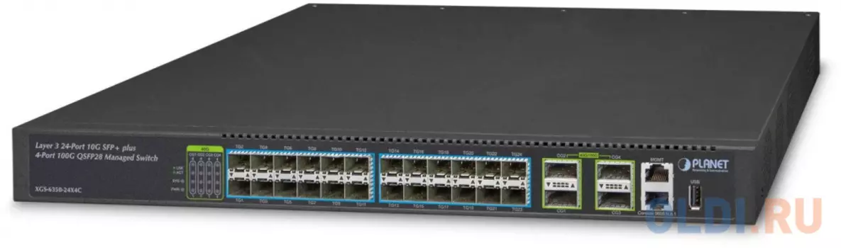 Layer 3 24-Port 10G SFP+ + 4-Port 40G/100G QSFP28 Managed Switch with optional Redundant Power