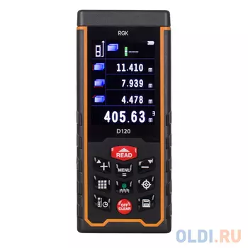 Лазерный дальномер RGK D120 0.3-120м ±2мм память 999измерений 125х54х27мм
