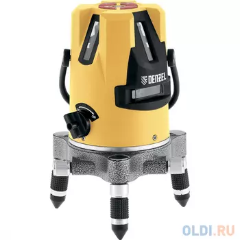 Лазерный уровень LX3, 10м, ±0,3мм/1м, 635нм, 4 верт. 1 гор., резьба 5/8"// Denzel