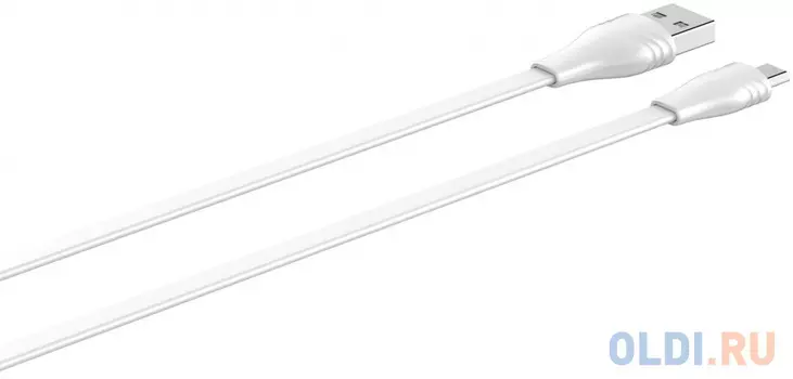 LDNIO LS552/ USB кабель Micro/ 2m/ 2.1A/ медь: 86 жил/ Плоский/ White
