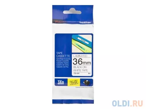 Плёнка для наклеек Brother TZE-261 чёрный шрифт на белой основе, 36мм*8м