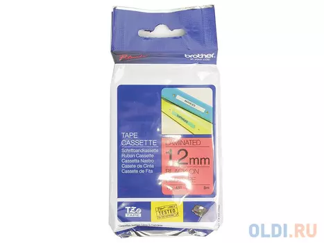 Лента Brother TZE431 12мм черный на красном