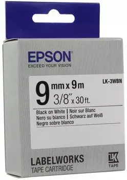 Лента Epson LK-3WBN белый (white) 9 м Epson LabelWorks LW-300/400/700/900/1000