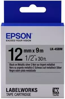 Лента Epson LK-4SBM серебристый (silver) 9 м для Epson LabelWorks LW-300/400/700/900/1000