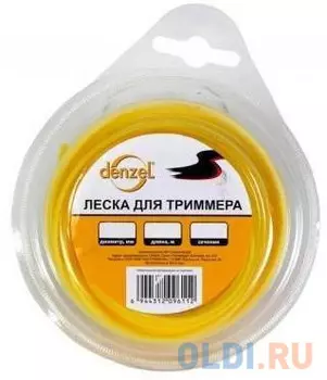 Леска для триммеров DENZEL 96181 квадратная 3.0ммх10м блистер