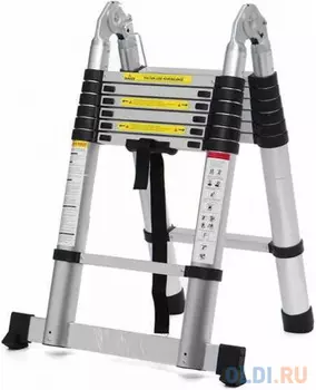 Лестница Alumet телескопическая, 2-х секционная алюминий 14ступ. H4.4м макс.нагр.:150кг (DTLH 2.2)