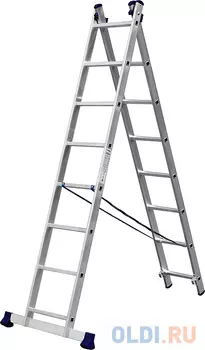 Лестница СИБИН универсальная, двухсекционная, 8 ступеней