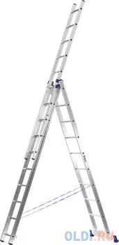 Лестница Сибин универсальная трехсекционная со стабилизатором 12 ступеней 38833-12