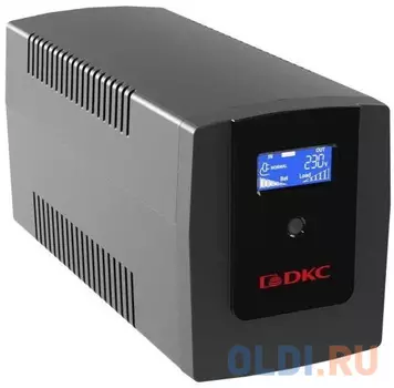 Линейно-интерактивный ИБП ДКС серии Info LCD, 600 ВА/360 Вт, 1/1, 3xIEC C13, USB + RJ45, LCD, 1x7Aч