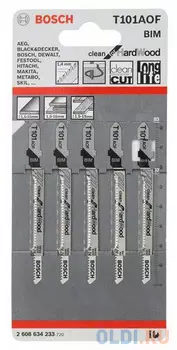 Лобзиковая пилка Bosch Т 101 AOF BIM 5 шт 2608634233