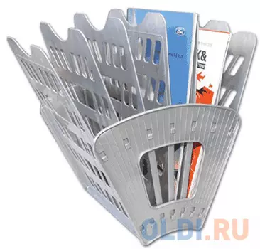 Лоток для бумаг BRAUBERG-SMART, 7-ми секционный, сетчатый, серый, 231144