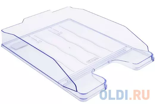 Лоток для бумаг ЭКСПЕРТ, горизонтальный, тонированный голубой