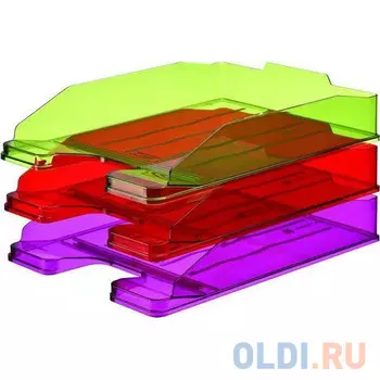 Лоток для бумаг ЭКСПЕРТ, горизонтальный, тонированный /Вишня/ ЛТ207